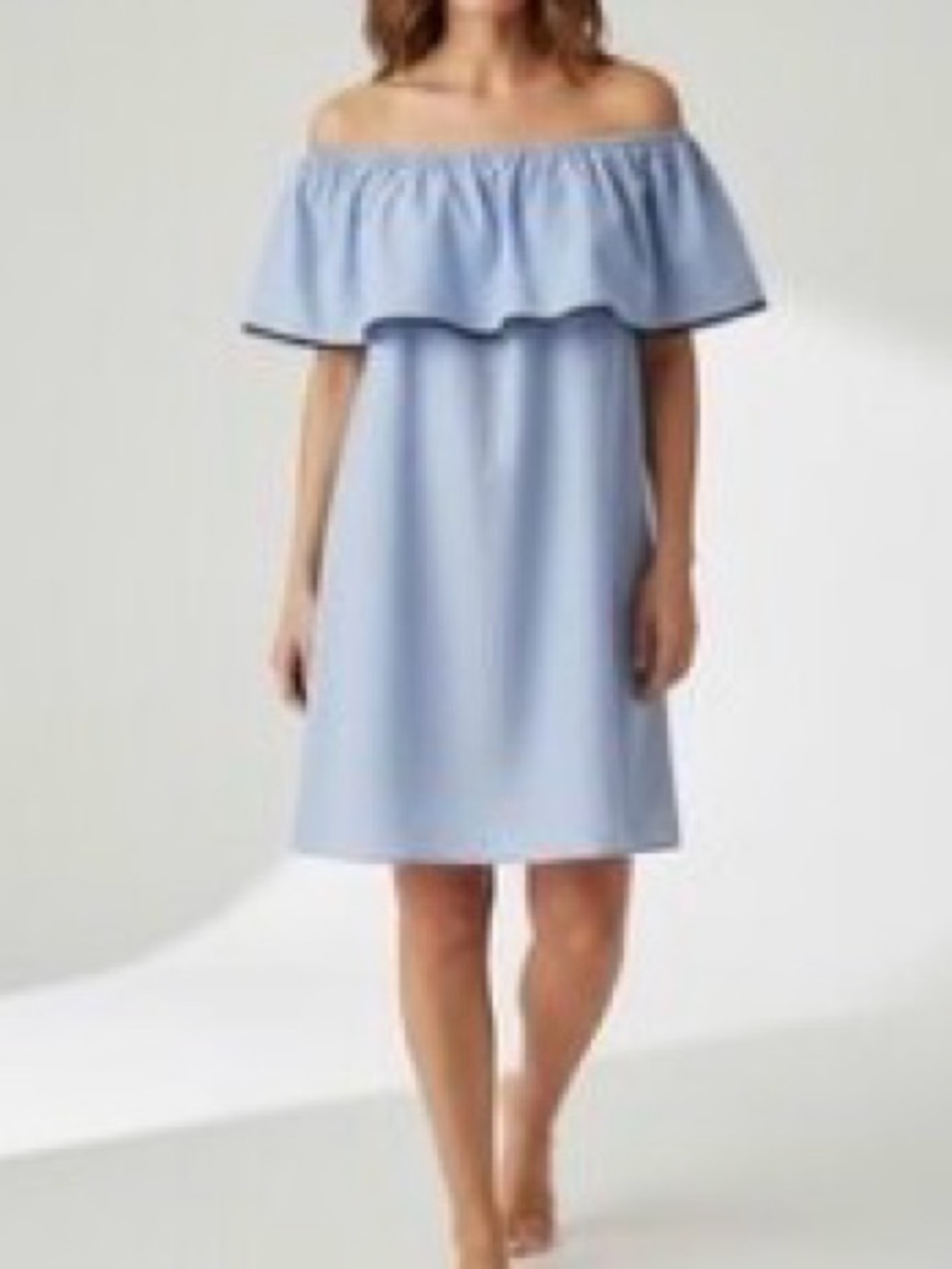 J Crew Stunning cotton elastic neck ruffle sleeveless adorable dress xxs